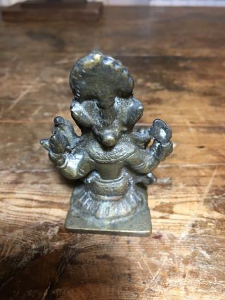 Antique/Vintage Indian Bronze Brass Hindu Deity Shiva? Parvati 8.  5cm Tall 3