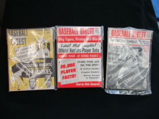 Baseball Digest - Three Vintage 1968 Issues - March - April - July