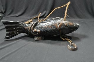 Vintage Decorative Hand Carved Wood Fish Wall Hanging