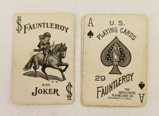 Antique Vtg Miniature U.  S.  Playing Cards Fauntleroy Dick Victorian Boy & Girl 2
