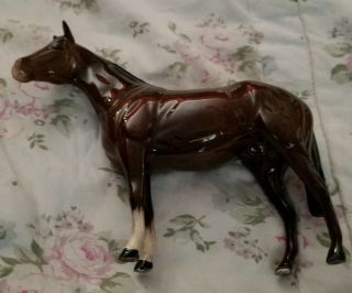 Wow Vintage Hagen Renaker ??? Horse Ceramic 6 " Animal Farm Brown Dark