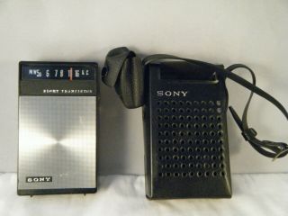 Vintage Sony 8 Eight Transistor Radio 2r - 27 With Case And.