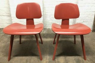 Pair Eames For Herman Miller Dcw Chairs Mid Century Modern