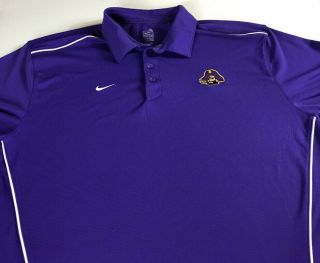 East Carolina Polo Shirt Mens Xl Nike Fit Dry Dri Pirates Ecu Alumni Golf Grad