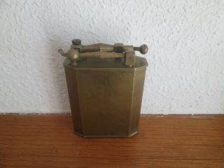 Vintage Fujiama Art Deco Lift Arm Heavy Brass Table Lighter - French Tax Seal