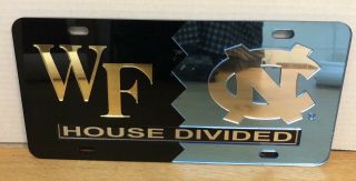 Wake Forest Unc Chapel Hill Nc House Divided License Plate Car Tag Tarheels