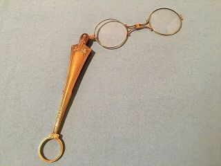 Antique 14k Solid Gold Folding Opera Glasses With Prescription Lenses