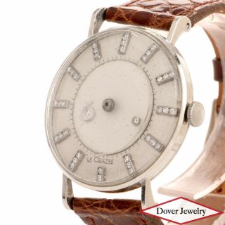 Vacheron Constantin Le Coultre Vintage Diamond 14k Gold Mystery Dial Watch Nr
