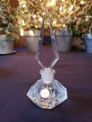 Vintage Hand Cut 26 Pbo Crystal Perfume Bottle.  Czech Republic.  5 3/4 Tall