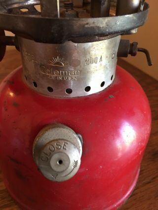 Vintage Red Coleman Lantern,  Sunshine Of The Night 200A Dates 2 ‘64 2