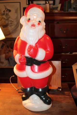 Vintage 1973 Carolina Enterprises Blow Mold Santa Claus Christmas Decoration 23 "