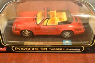 Vintage Anson Red Porsche 911 964 Carrera 1:18 Scale Die Cast Nib Convertible