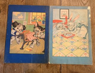 2 - VINTAGE RUTH E.  NEWTON’S CHUBBY CUBS BOOKS PETER RABBIT/KITTENS AND PUPPIES 2