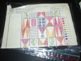 TWO Vintage HTF Embroidery Kits NIAB Swedish or Danish Not Sure Tulips Geometric 2
