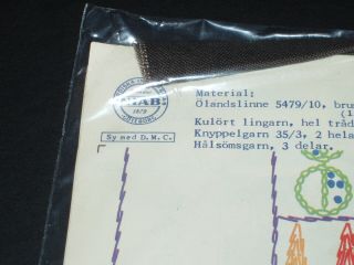 TWO Vintage HTF Embroidery Kits NIAB Swedish or Danish Not Sure Tulips Geometric 3