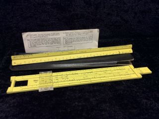 Vintage Pickett Slide Rule Microline 120 Case,  Booklet Ruler P - 232 A - Es