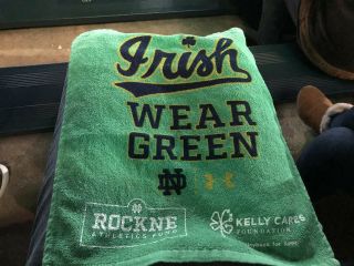 Notre Dame Football Vs Usc “wear Green” Irish Rally Under Armour Towel Sga