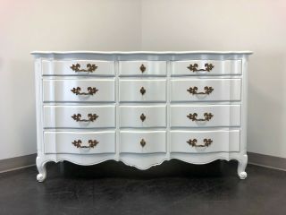 French Provincial Louis Xv Style White Painted Dresser
