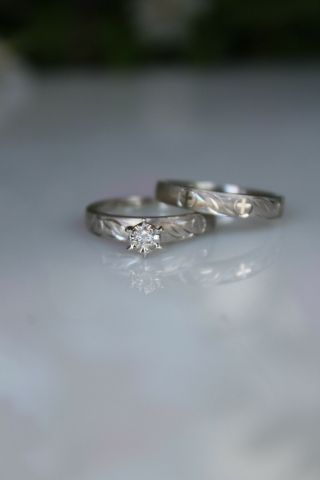 Vintage Sterling Silver Cross Illusion Set Diamond Engagement Ring Set Size 5