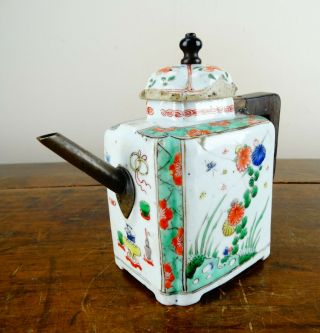 Antique Chinese Porcelain Teapot Famille Verte 18th Century Kangxi Period