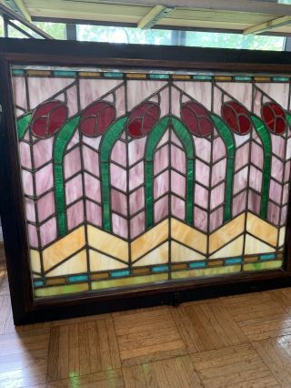 Antique Stained Leaded Glass Opera Windows Circa 1900’s