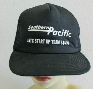 Vintage 1994 Southern Pacific Railroad Latc Start Up Team Mesh Snap Back Hat