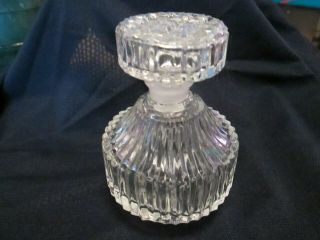 Vintage Clear Cut Glass Crystal Perfume Bottle With Stopper