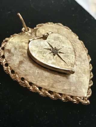 Large 14k Yellow Gold & Diamond Antique Locket/pendant/charm