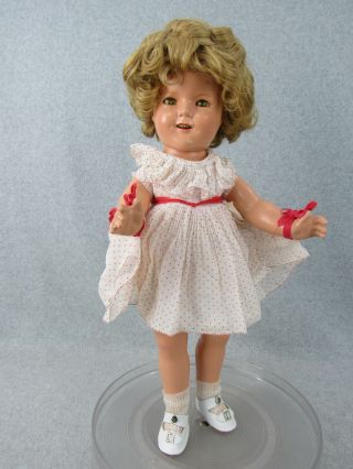 18 " Vintage Composition Ideal Novelty & Toy Shirley Temple Doll W Tagged Dress
