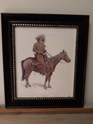 Arizona Cowboy By Frederic Remington,  Vintage Print Authentic 1947 In Frame