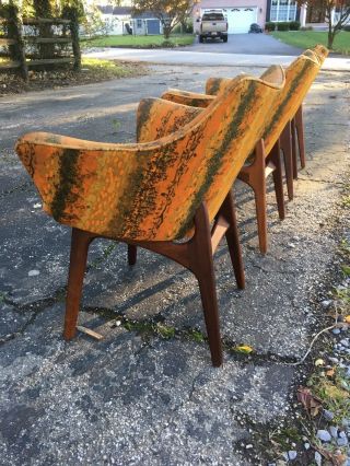 Mid Century Adrian Pearsall For Craft Associates Sculptural Walnut Dining Chairs