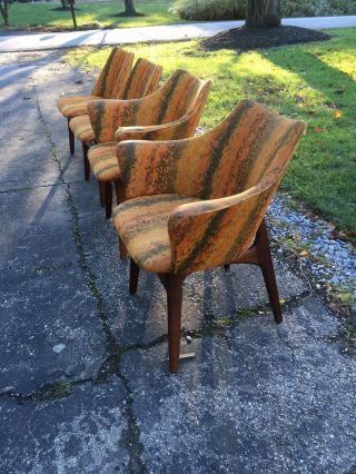 Mid Century Adrian Pearsall For Craft Associates Sculptural Walnut Dining Chairs 2