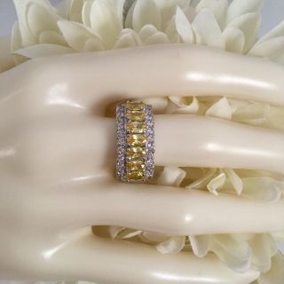 Antique Art Deco Jewellery Gold Ring Citrine And White Sapphires Vintage Jewelry