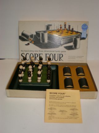 Vintage 1968 Score Four Strategy Board Game 3 Dimensional Family Game Funtastic
