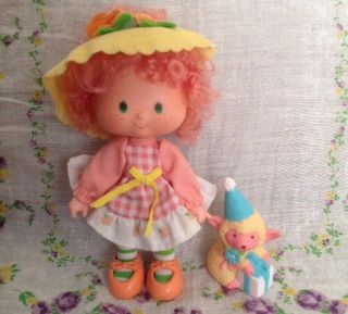 Vintage Strawberry Shortcake Peach Blush Doll And Pet Melanie Belle Lamb,  Rare