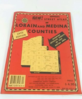 Official Street Atlas Lorain And Medina Counties Ohio Guide Map No.  873 - Y