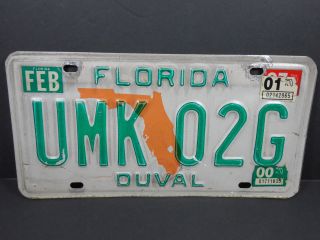 2001 State Of Florida Duval County Auto Car Tag License Plate Garage Decor
