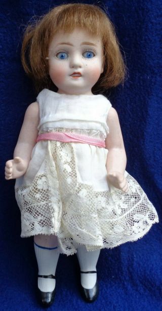 Antique Kestner 150 Chunky All Bisque Light Blue Sleep Eyes Doll