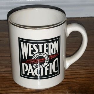 Train Railroad Western Pacific Feather River Route Coffee Cup/mug Vintage Old