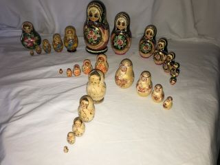 Vintage Hand Painted/signed Russian Nesting Dolls (27 Count)