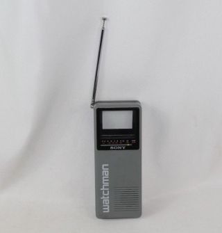 Vintage 1988 Sony Watchman Fd - 10a Handheld Analog Black & White Tv -