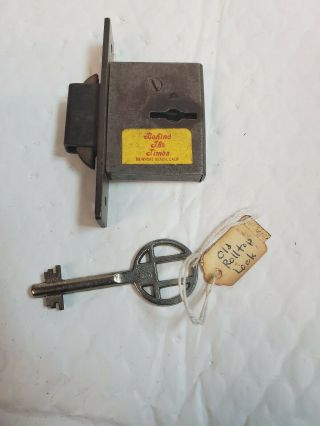 Antique/ Vintage Roll Top Desk Lock With Key.