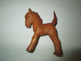 Vintage Hand Carved Wood Wooden Horse Pony Figurine 2 3/4 " Miniature