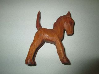 Vintage Hand Carved Wood Wooden Horse Pony Figurine 2 3/4 