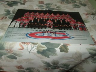 Montreal Canadiens Team Poster Color 16 By 11 1991 - 1992