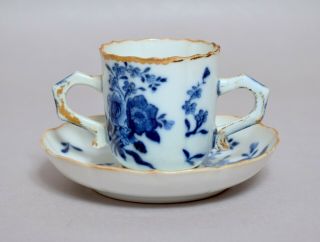 An Unusual Antique 18thc Chinese Porcelain Trembluese Tea Coffee Cup Saucer