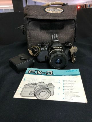 Vintage,  Yashica Fx - 3 35mm Film Slr Camera Body,  Bag,  Instructions,  Nr