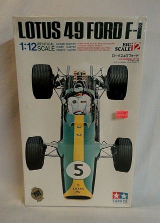 Wow Old Issue Tamiya Mrc Large 1/12 Lotus 49 Ford F - 1 Race Car Model Kit
