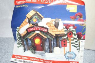Vintage Wee Crafts Accents Christmas Village Tweet Shop Light Up Plaster 21772