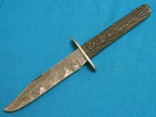 Antique Ixl G Wostenholm Washington Sheffield Stag Hunting Bowie Knife Old